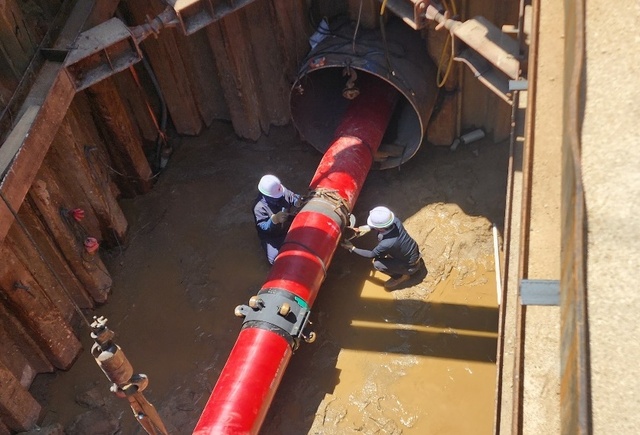 한국가스공사 경북권 천연가스 배관 자동용접 시공현장 모습. /한국가스공사