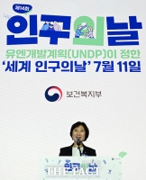 '제14회 인구의 날' 기념사하는 이스란 보건복지부 1차관 [포토]