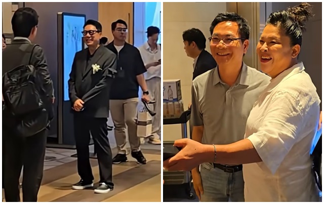 예식 1부에서 가수 겸 예능인 이상민이 마이크를 잡았고, 가수 거미가 you are my everything 가수 변진섭이 우리의 사랑이 필요한 거죠를 하객들과 떼창으로 불렀다. /아이웨딩, 이영자 유튜브