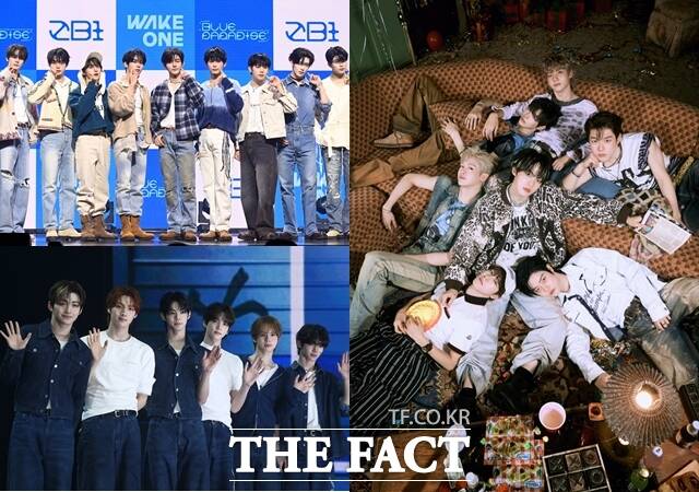 제로베이스원(왼쪽 위부터 시계방향)과 클로즈 유어 아이즈, 투어스가 출격하는 2025 더팩트 뮤직 어워즈는 오는 9월 20일 마카오 아웃도어 퍼포먼스 베뉴에서 개최된다. /언코어, 더팩트 DB