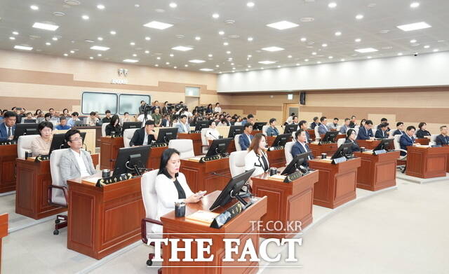 아산시의회 제260회 임시회 제1차 본회의 모습 /아산시의회