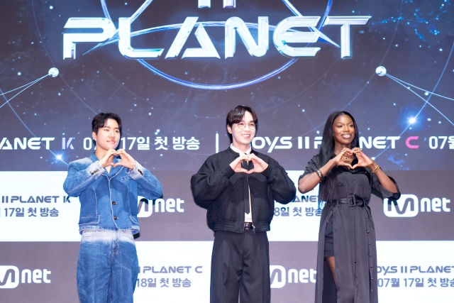 킹키 이석훈 카니(왼쪽부터)가 Mnet 오디션 프로그램 보이즈 2 플래닛 K 마스터로 출연하는 가운데 참가자들이 시즌을 거듭할수록 상향평준화가 되고 있다고 밝혔다. /Mnet