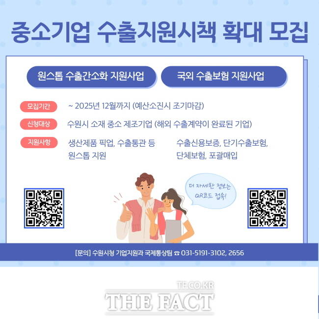 수원시 미국 관세정책 대응, 중소기업 지원시책 확대 홍보물./수원시