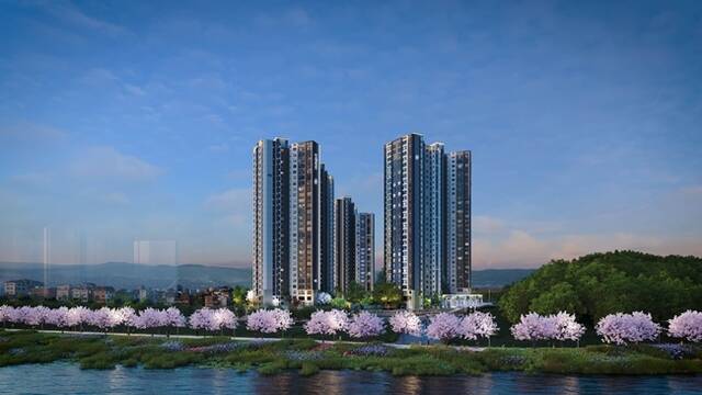 대방건설이 부산 강서구 범방동에 공급하는 전세형 공공지원 민간임대 아파트 디에트르 더 리버 견본주택을 개관했다. /대방건설