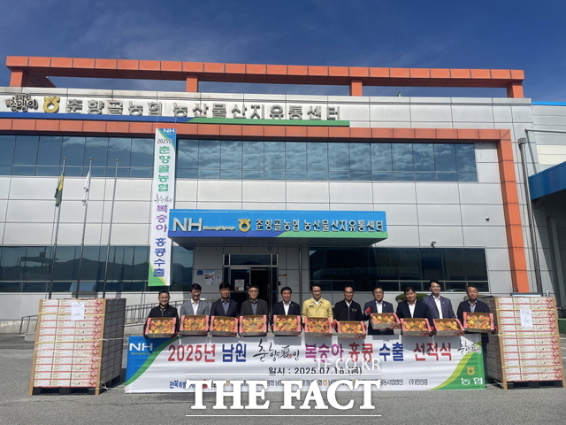 전북농협, 남원지역 복숭아 홍콩 수출 기념. /전북농협