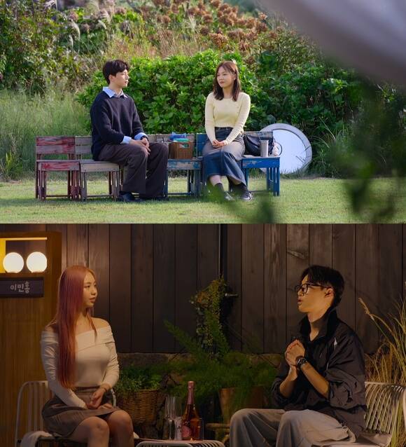 모태솔로지만 연애는 하고 싶어에서 출연자들은 용기를 내서 호감 있는 상대방에게 다가간다. /넷플릭스