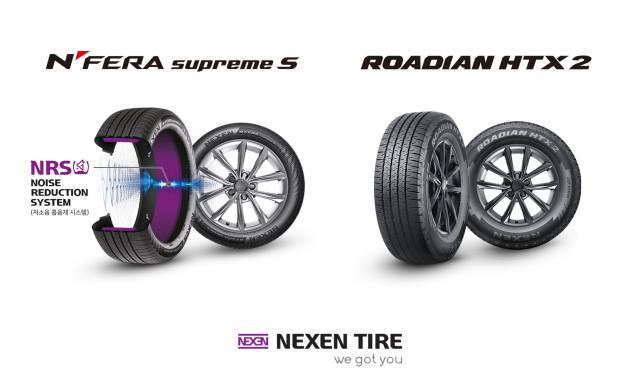 기아 EV6와 타스만에 각각 장착되는 넥센타이어 엔페라 슈프림S(왼쪽), 로디안 HTX2. /넥센타이어