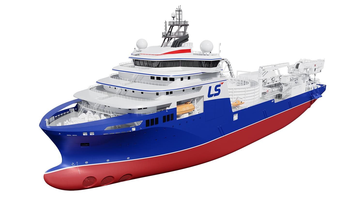 LS마린솔루션이 베트남 호찌민시에 영업사무소를 개설하며 아시아·태평양 지역 해저 인프라 구축 시장 공략에서 나섰다. LS마린솔루션 신규 포설선(CLV) 조감도. /LS마린솔루션