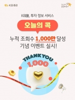  KB證, '오늘의 콕' 누적 조회수 1000만 돌파 기념 이벤트 진행