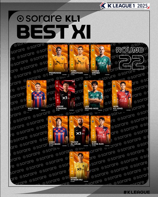 하나은행 K리그1 2025 22라운드 베스트11./K리그