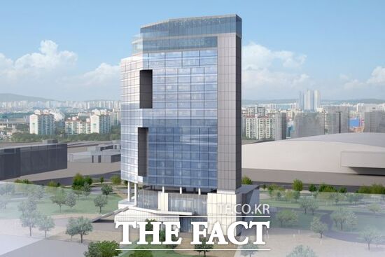 킨텍스 2전시장 10홀 전면 부지에 4성급 관광숙박시설로 건립돼 앰배서더호텔그룹이 20년간 운영할 예정인 노보텔 앰배서더 킨텍스(앵커호텔)의 조감도 /킨텍스