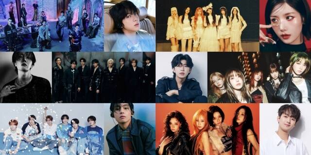 세븐틴, 방탄소년단 진, 아이브, 권은비, 르세라핌, 이찬원, 에스파, 뷔, 엔시티 위시, 제이홉, 스트레이 키즈, 임영웅(왼쪽 위부터 시계방향) 등이 2025 더팩트 뮤직 어워즈 팬앤스타 부문 온라인 투표 후보에 올랐다. /각 소속사