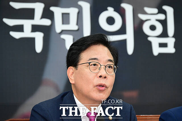 송언석 국민의힘 비상대책위원장 겸 원내대표가 24일 오전 서울 여의도 국회에서 열린 비상대책위원회의에서 모두발언을 하고 있다. /국회=남윤호 기자