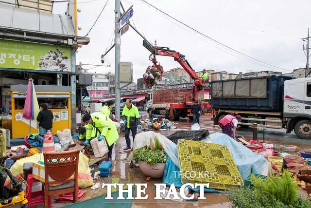당진시 호우피해 복구 현장. /당진시