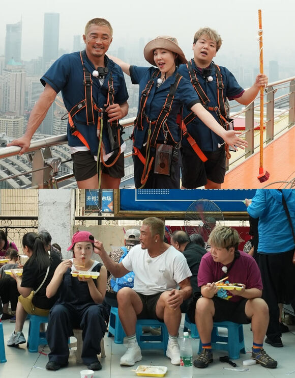 추성훈의 밥값은 해야지에서 추성훈은 작업반장, 유튜버 곽튜브는 총무, 코미디언 이은지는 오락반장 및 검색 매니저를 맡아 활약한다. /ENA, EBS