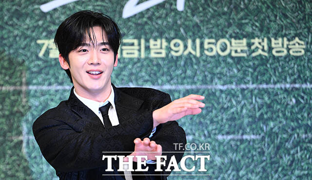배우 김요한이 트라이: 우리는 기적이 된다 제작발표회에서 윤계상과 호흡을 맞춘 소감을 들려줬다. /박헌우 기자