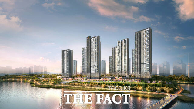 DL이앤씨는 충남 천안시 서북구 업성도시개발구역에서 ‘e편한세상 성성호수공원’ 임대물량의 임차인을 모집 중이다. 이 단지는 지하 3층~지상 최고 39층 13개 동, 전용면적 84~191㎡ 총 1763가구 규모의 브랜드 대단지로, 일반분양 물량(1498가구)을 제외한 265가구가 임대 물량이다. 사진은 e편한세상 성성호수공원 단지 투시도. / DL이앤씨