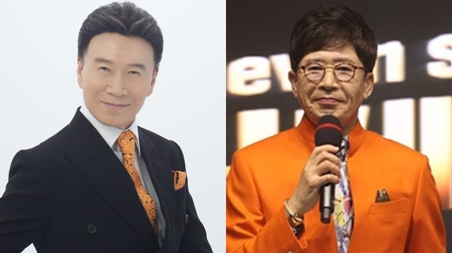 가수 강진(왼쪽)과 이부영(오른쪽)의 대중적 인지도는 하늘 땅 만큼이나 인기의 높낮이가 다르다. 인기의 차이는 크지만 수 십년 호형호제해온 음악적 교감과 형님 아우의 인간적 친밀도는 더 끈끈하다. /ETN