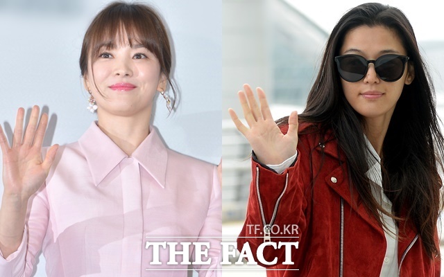 엔터산업은 이전까지 구멍가게 수준이었다면, 한류가 본격화된 2000년대 이후론 대기업 위상으로 발전한 셈이다. 사진은 태양의 후예 더글로리의 송혜교(왼쪽)와 별에서 온 그대의 전지현. /더팩트 DB