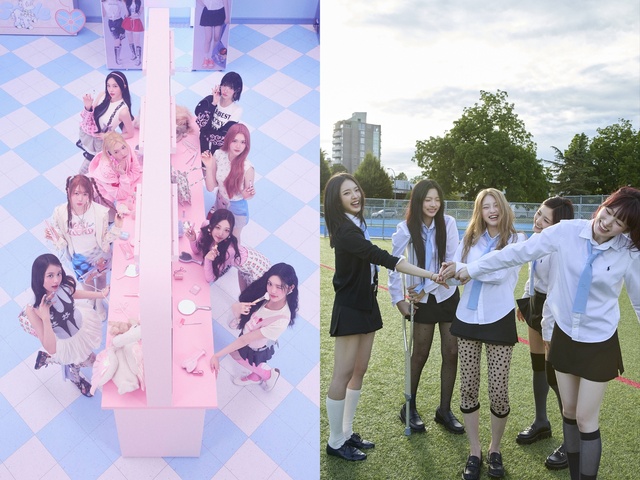 올해 최고 신인 걸그룹으로 꼽히는 하츠투하츠(왼쪽)와 키키가 하반기에도 그 기세를 이어나갈 예정이다. /SM엔터, 스타쉽엔터