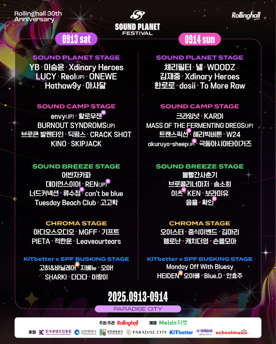 사운드플래닛페스티벌 2025가 최종 라인업을 확정하고 본격적인 개최 준비에 돌입한다./롤링홀