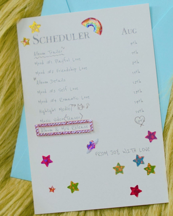 레드벨벳 조이의 첫 번째 미니 앨범 From JOY, with Love 스케줄 포스터가 공개됐다. /SM엔터테인먼트