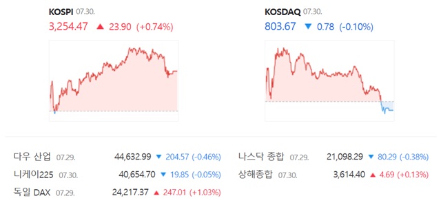 코스닥은 전 거래일 대비 0.10%(0.78포인트) 내린 803.67에 장을 마감했다. /네이버 증권정보 캡쳐