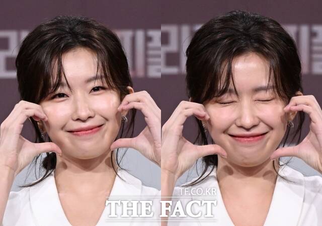 배우 윤가이가 31일 서울 마포구 상암동 MBC 골든마우스홀에서 열린 MBC 새 금토드라마 메리 킬즈 피플 제작발표회에 참석해 포즈를 취하고 있다. /이새롬 기자