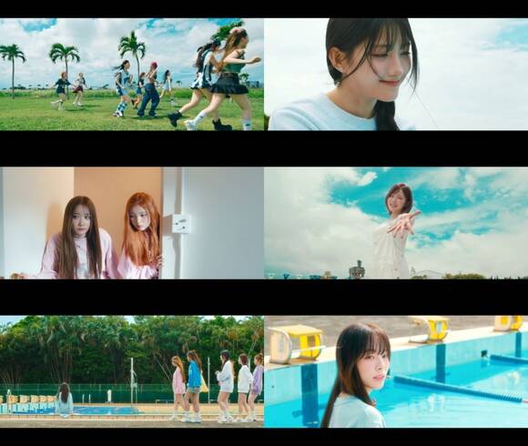 뮤직비디오 티저에는 일곱 명의 멤버들이 여덟 번째 멤버 슈이를 만나는 모습이 그려졌다. /인코드엔터