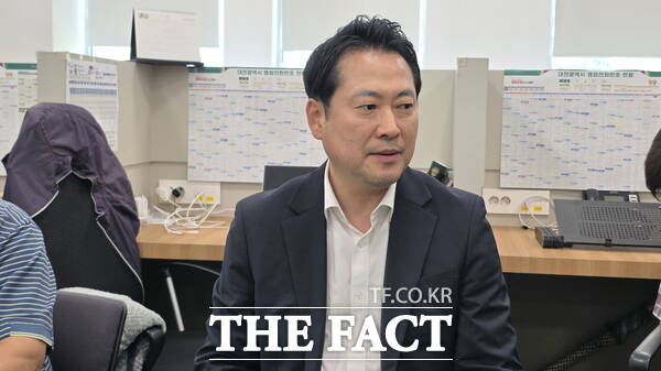 장동혁 국민의힘 의원(충남 충남 보령·서천)이 31일 대전시청 기자실에서 기자간담회를 갖고 있다. /정예준 기자