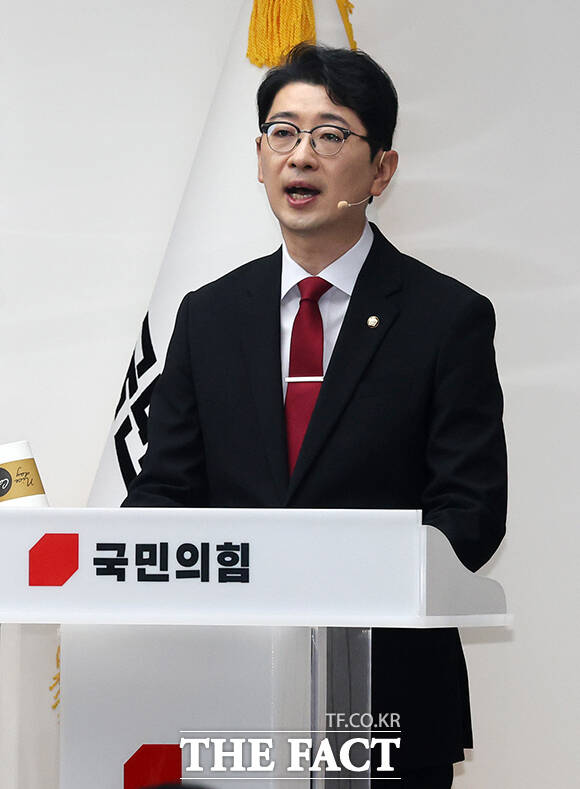 비전발표하는 주진우 후보.