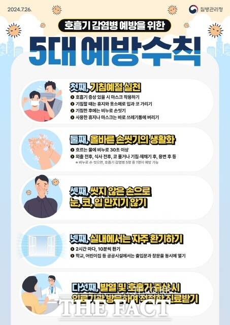 호흡기 감염병 5대 예방수칙 포스터 /논산시