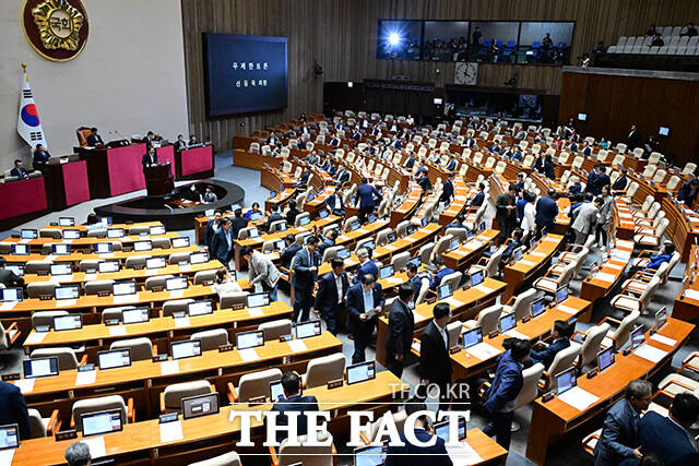 방송법 개정안 처리 저지를 위해 무제한 토론으로 맞서는 국민의힘.