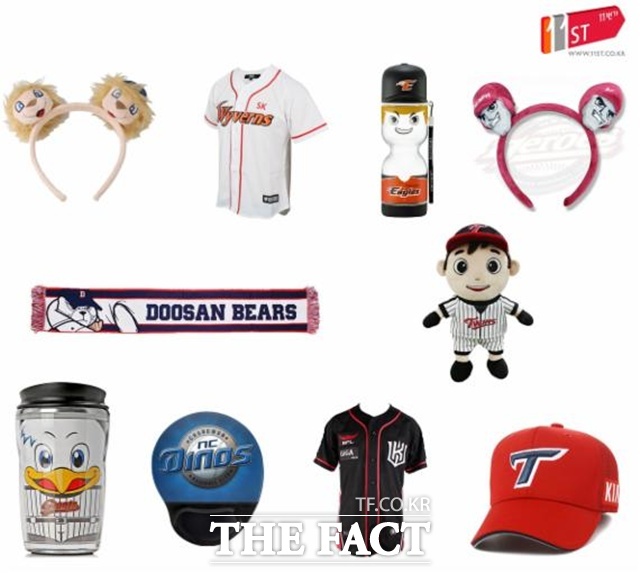 프로야구 각 구단의 다양한 캐릭터 상품. 주 고객층인 여성들의 관심을 끄는 상품들이 대부분이다.