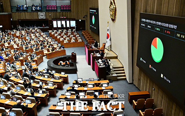 '방송 3법'(방송법·방송문화진흥회법·한국교육방송공사법) 개정안이 4일 국회 본회의 안건으로 상정됐다. /배정한 기자