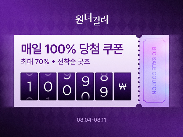 컬리가 2000여 개 상품을 최대 70% 할인하는 8월 원더컬리 기획전을 연다. /컬리