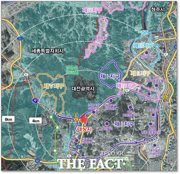 하기지구 특구개발사업 예정지 위치도 /대전시