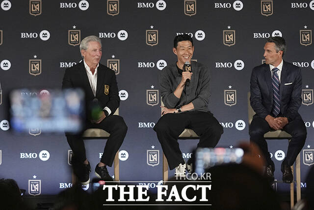 LA FC 입단 기자회견 갖는 손흥민. /로스앤젤레스=AP.뉴시스