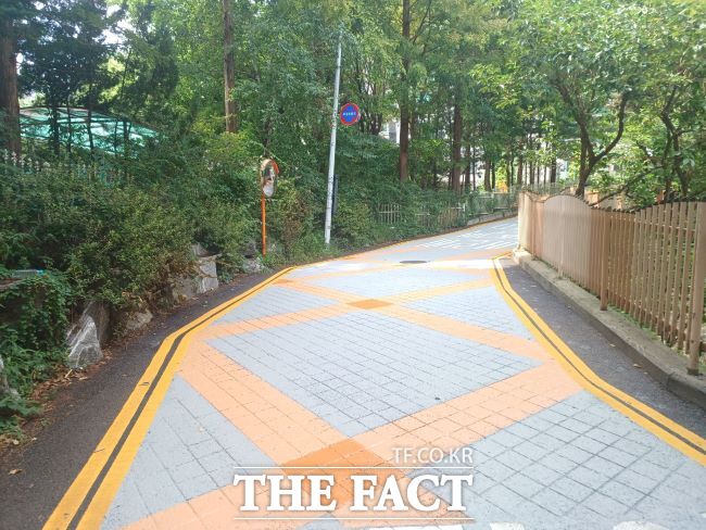심곡초 일원에 조성된 보행자우선도로 모습 /용인시