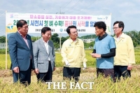  사천시, 올해 첫 벼 수확…모내기 후 88일 만에