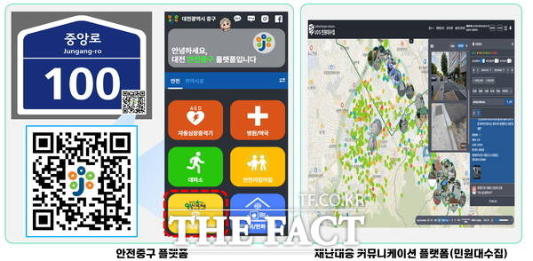 인전중구 플랫폼 및 재난대응 커뮤니케이션 플랫폼 이미지./대전 중구