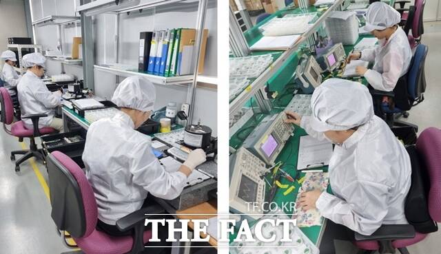 뷰티테크 기업 이지템이 홈 뷰티 디바이스 시장에서 초음파 기술 고도화를 통해 새로운 성장 동력을 모색한다. 이지템의 생산 공정 모습. /이지템