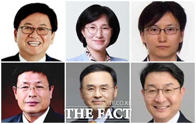 이재명 대통령이 13일 장관급 인사를 단행했다. 사진은 최교진 교육부 장관 후보자, 원민경 여성가족부 장관 후보자, 주병기 공정거래위원장 후보자, 이억원 금융위원장 후보자, 차정인 국가교육위원장 내정자, 김호 농어업농어촌특별위원장 내정자(왼쪽 위부터 시계방향). /대통령실 제공