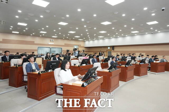 제261회 아산시의회 임시회 개회 모습./아산시의회