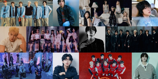 세븐틴, 방탄소년단 진, 아이브, 권은비, 르세라핌, 이찬원, 에스파, 뷔, 엔시티 위시, 제이홉, 스트레이 키즈, 임영웅(왼쪽 위부터 시계방향) 등이 2025 더팩트 뮤직 어워즈 팬앤스타 부문 온라인 투표 후보에 올랐다. /각 소속사