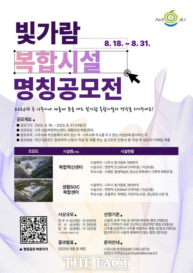 빛가람 복합혁신센터 명칭 공모전 포스터. /나주시