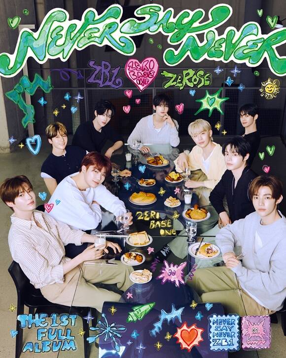 그룹 제로베이스원이 첫 정규 앨범 네버 세이 네버의 콘셉트 포토를 공개했다./웨이크원