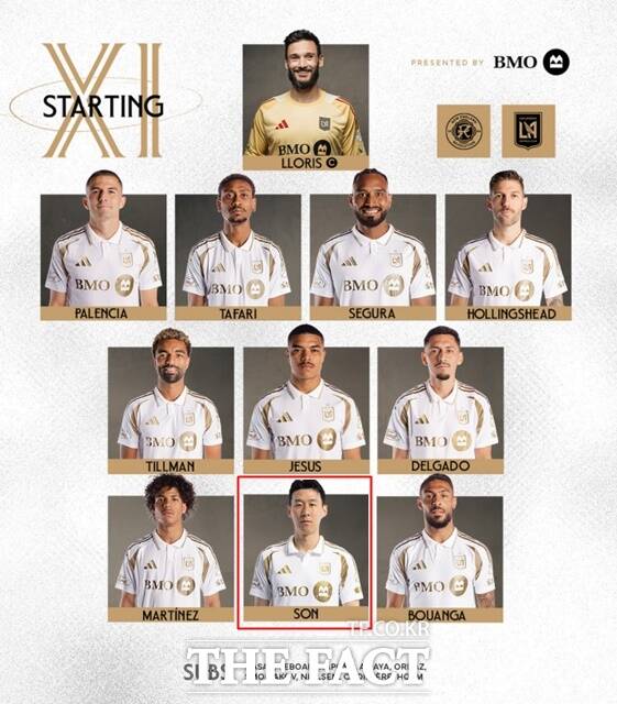 16일 뉴잉글랜드와 2025 MLS 원정경기 스타팅11에 이름을 올린 LAFC의 손흥민./LAFC SNS
