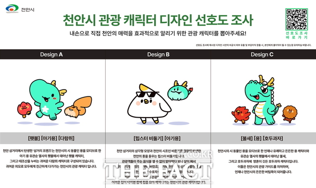 천안시 관광 캐릭터 디자인 시안. /천안시