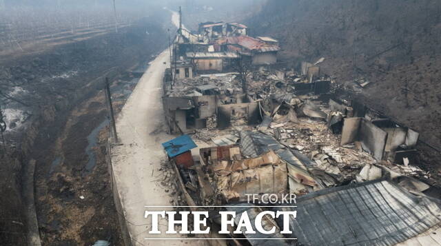 지난 3월 경북 의성에서 발생한 산불로 큰 피해를 입은 영덕군 석리. /영덕군